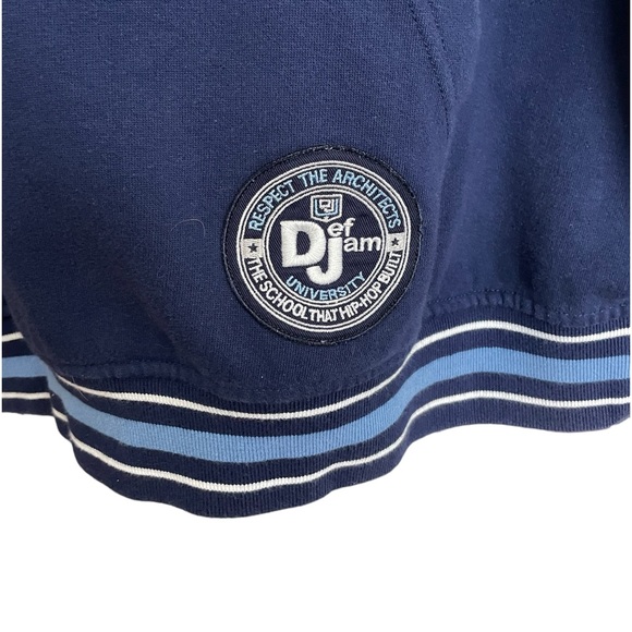 Vintage 90s Def Jam University Hoodie Size XXL Hip Hop Blue Hooded Sweatshirt - Picture 3 of 7